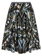 Emilio Pucci Multicolor Silk Midi Skirt