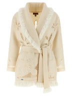 Alanui White Virgin Wool Cardigan