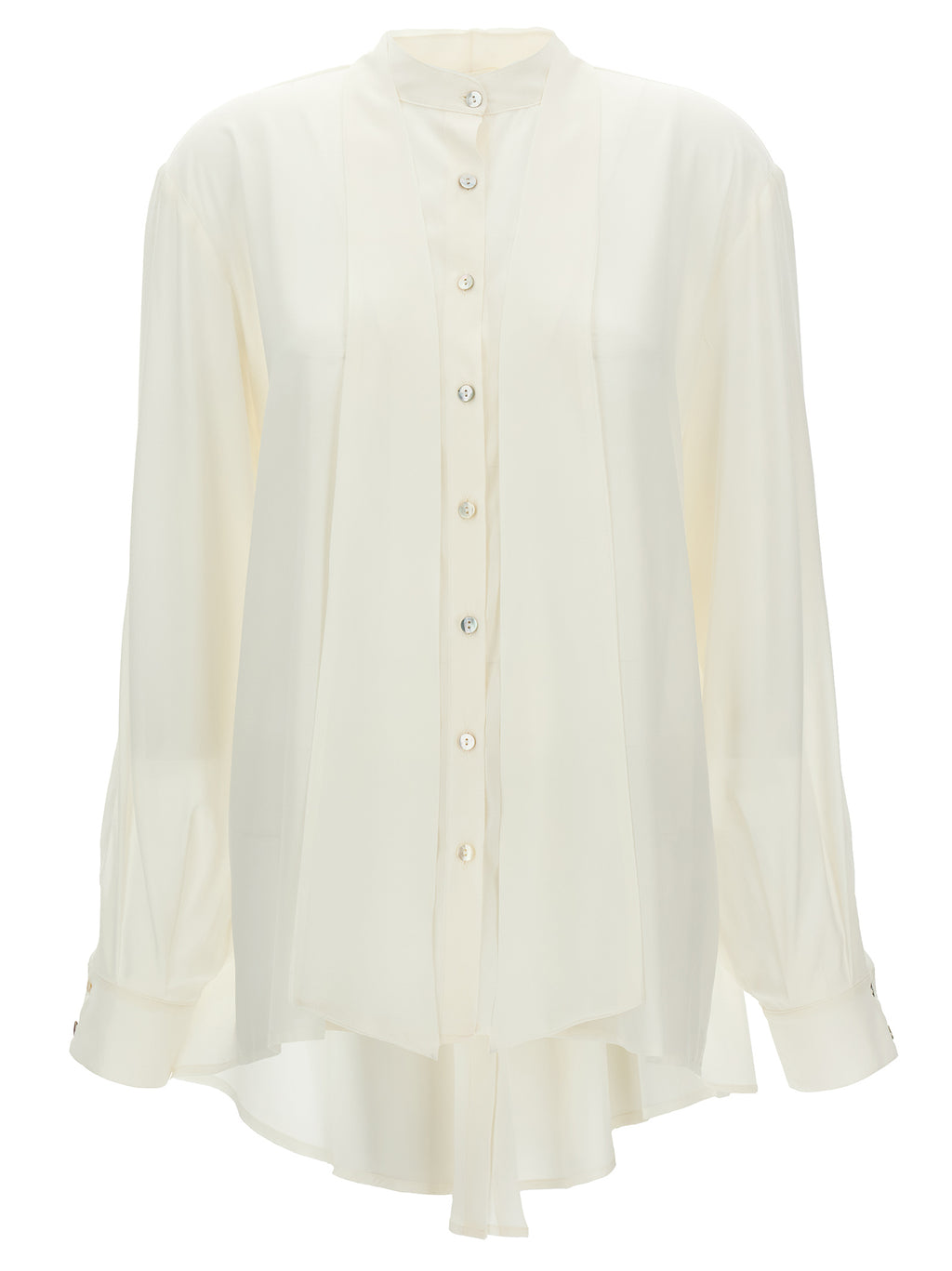 DI.LA3 PARI' White Silk Blouse