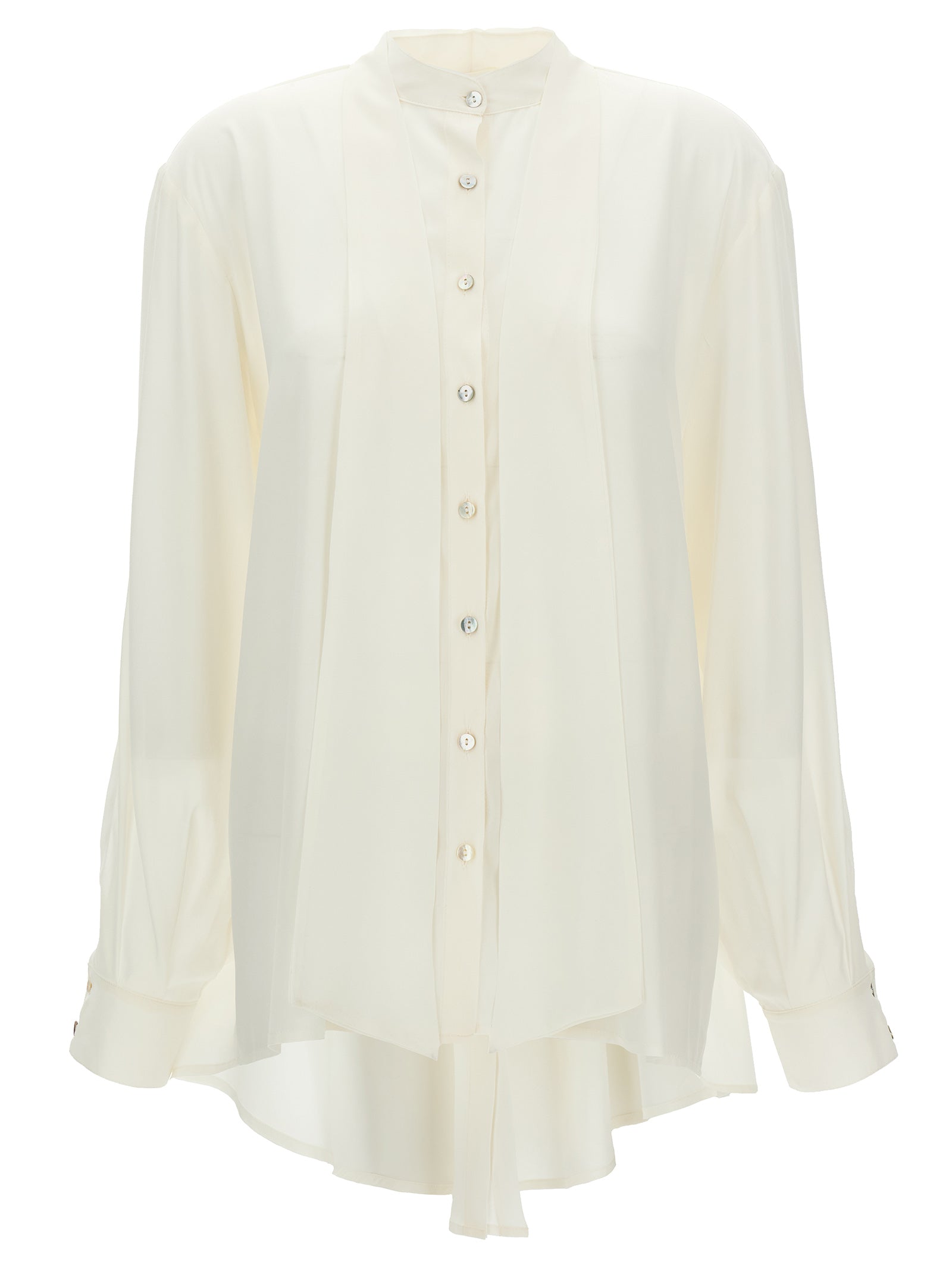 DI.LA3 PARI' White Silk Blouse