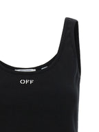 Off-White Black Cotton Tank Tops