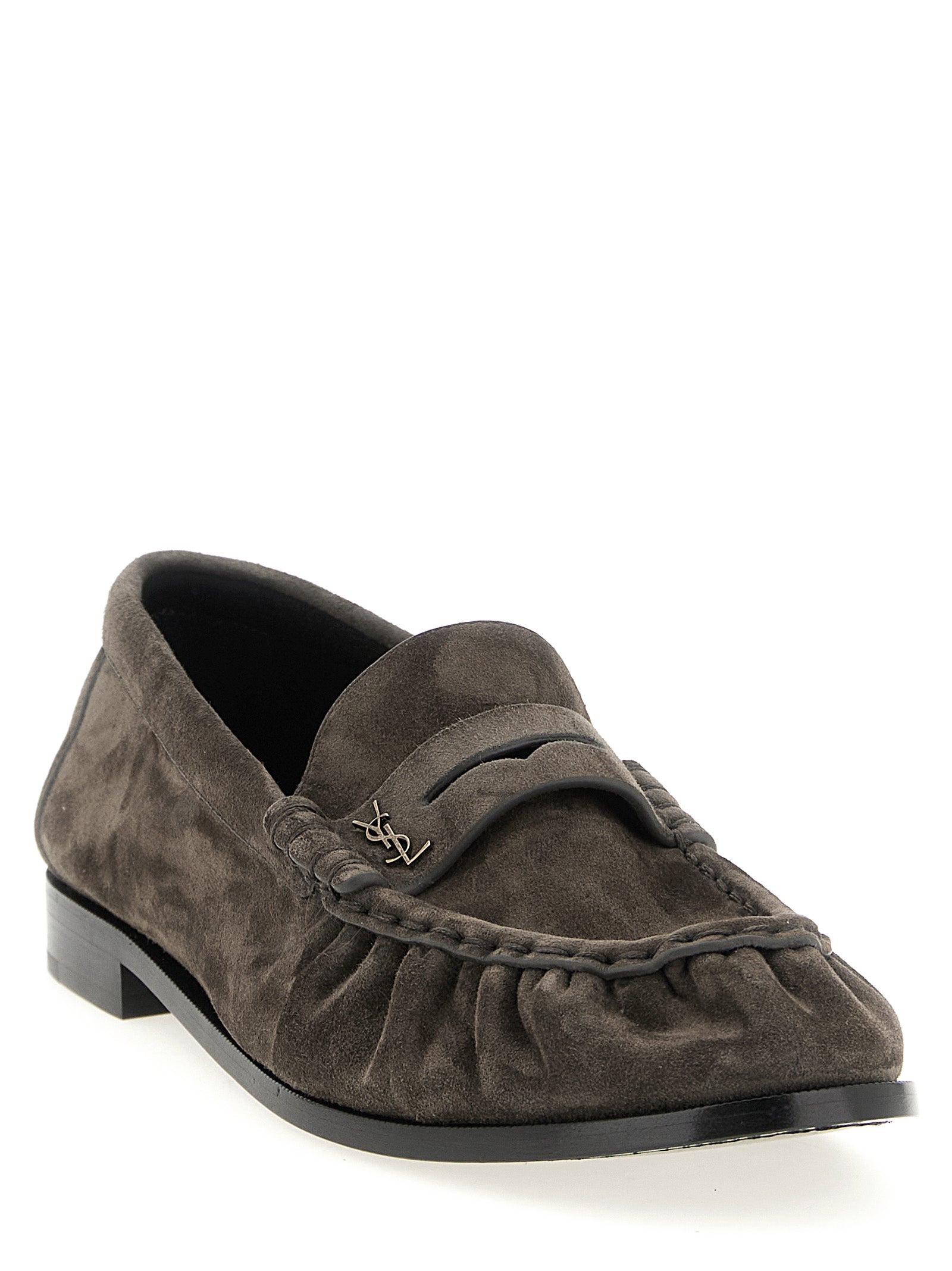 Brown Calfskin Slip-On Loafers