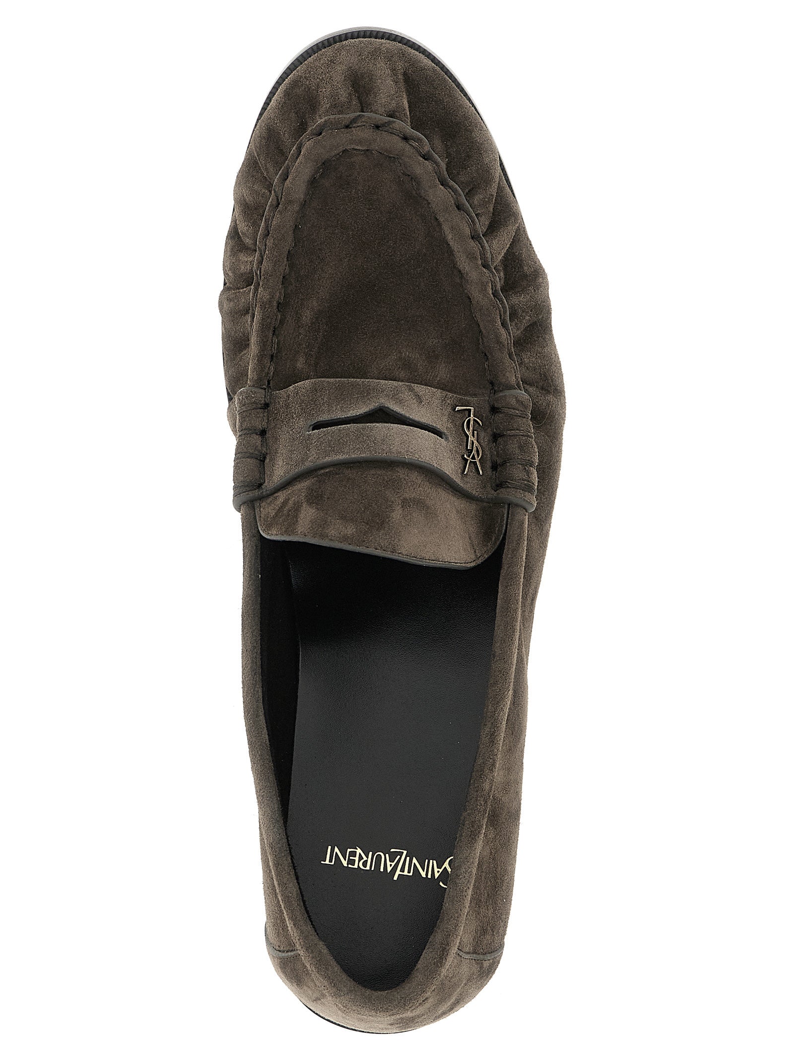 Brown Calfskin Slip-On Loafers