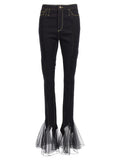 Nensi Dojaka Black Cotton Slim Fit Jeans