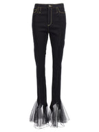 Nensi Dojaka Black Cotton Slim Fit Jeans