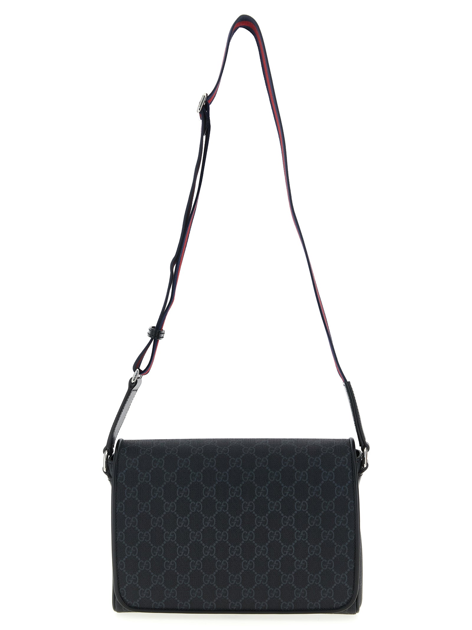 Black Polyethylene Crossbody Bag