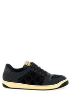 Gucci Black Cotton Low Top Sneakers