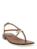 Gucci Brown Calfskin Flat Sandals