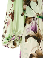 Bicolor Silk Long Dress