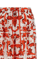 Dolce & Gabbana Orange Silk Flared Pants