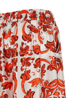 Dolce & Gabbana Orange Silk Flared Pants