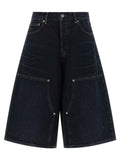 Haikure Blue Cotton Bermuda Shorts