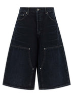 Haikure Blue Cotton Bermuda Shorts