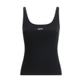 Black Cotton Sleeveles T-Shirt