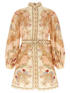 Zimmermann Multicolor Linen Short Dress