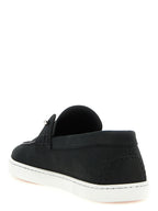 Christian Louboutin Black Calfskin Slip-On Loafers