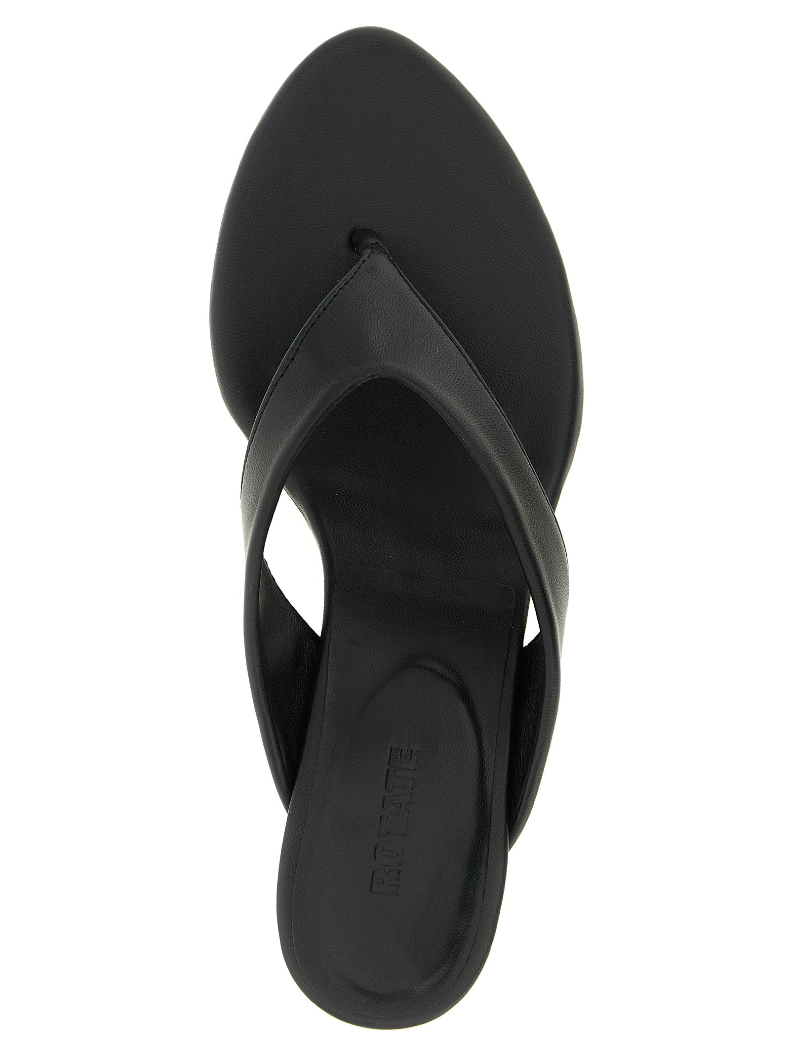 ROTATE BIRGER CHRISTENSEN Black Calfskin Flip-Flop Sandals