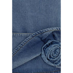 Blue Cotton Casual Dress