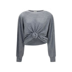 Magda Butrym Gray Wool Oves Aries Long Sleeve T-Shirt