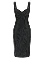 Elisabetta Franchi Black Viscose Midi Dress
