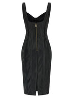 Elisabetta Franchi Black Viscose Midi Dress