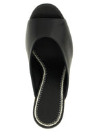 Magda Butrym Black Calfskin Wedge Sandals