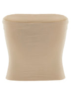 Brunello Cucinelli Beige Cotton Sleeveles T-Shirt