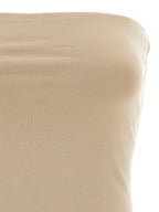 Brunello Cucinelli Beige Cotton Sleeveles T-Shirt