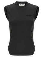 The Attico Black Cotton Sleeveles T-Shirt