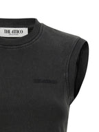 The Attico Black Cotton Sleeveles T-Shirt