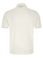 Brunello Cucinelli White Cotton Polo Shirt