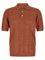 Brunello Cucinelli Orange Linen Polo Shirt