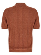 Brunello Cucinelli Orange Linen Polo Shirt