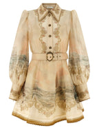 Zimmermann Beige Linen Short Dress