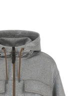 Brunello Cucinelli Silver Cotton Bomber