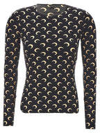 Marine Serre Black Polyamide Long Sleeve T-Shirt