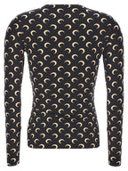 Marine Serre Black Polyamide Long Sleeve T-Shirt