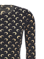 Marine Serre Black Polyamide Long Sleeve T-Shirt