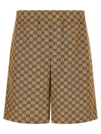 Beige Linen Bermuda Shorts