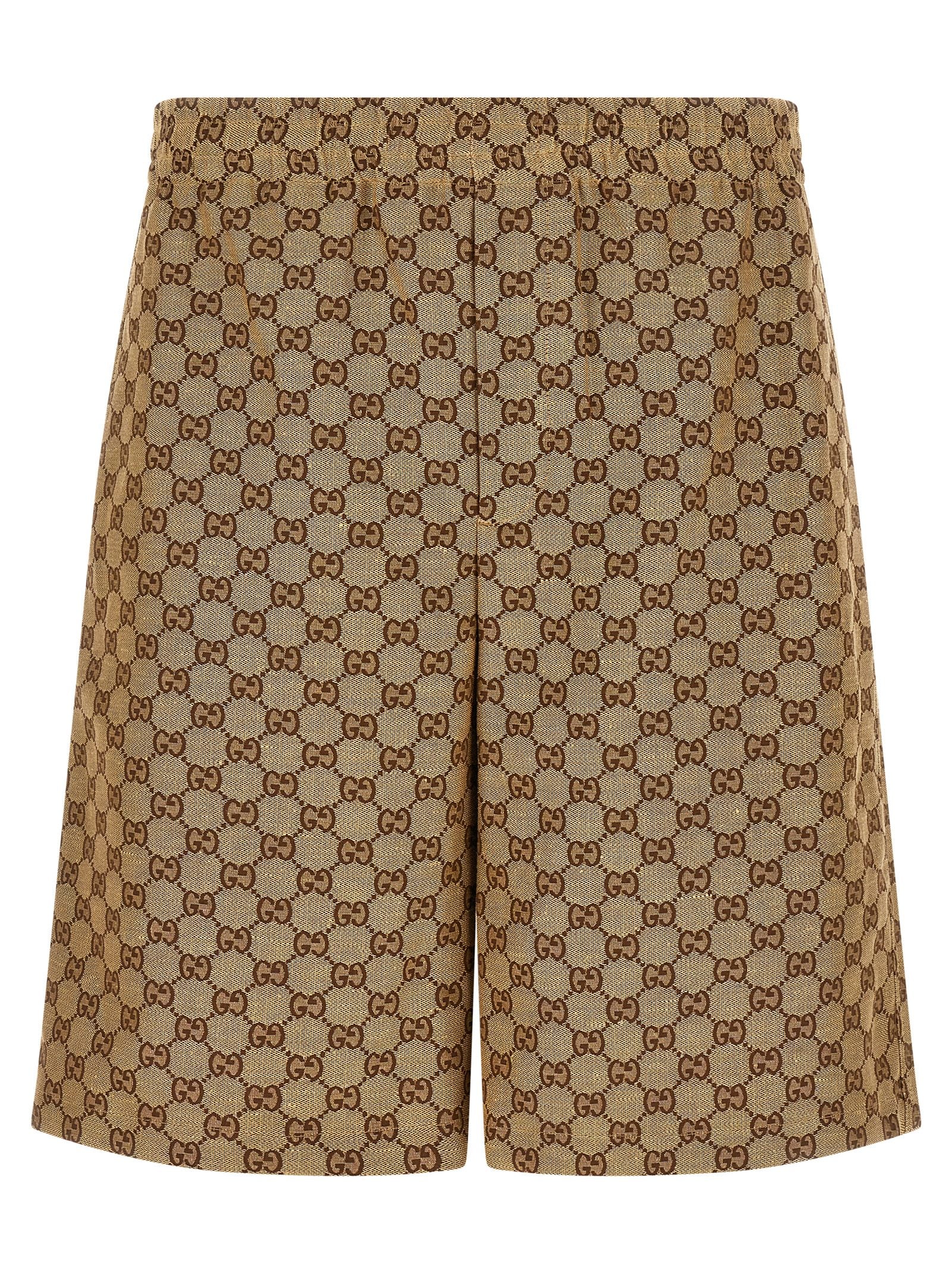 Beige Linen Bermuda Shorts