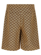 Beige Linen Bermuda Shorts