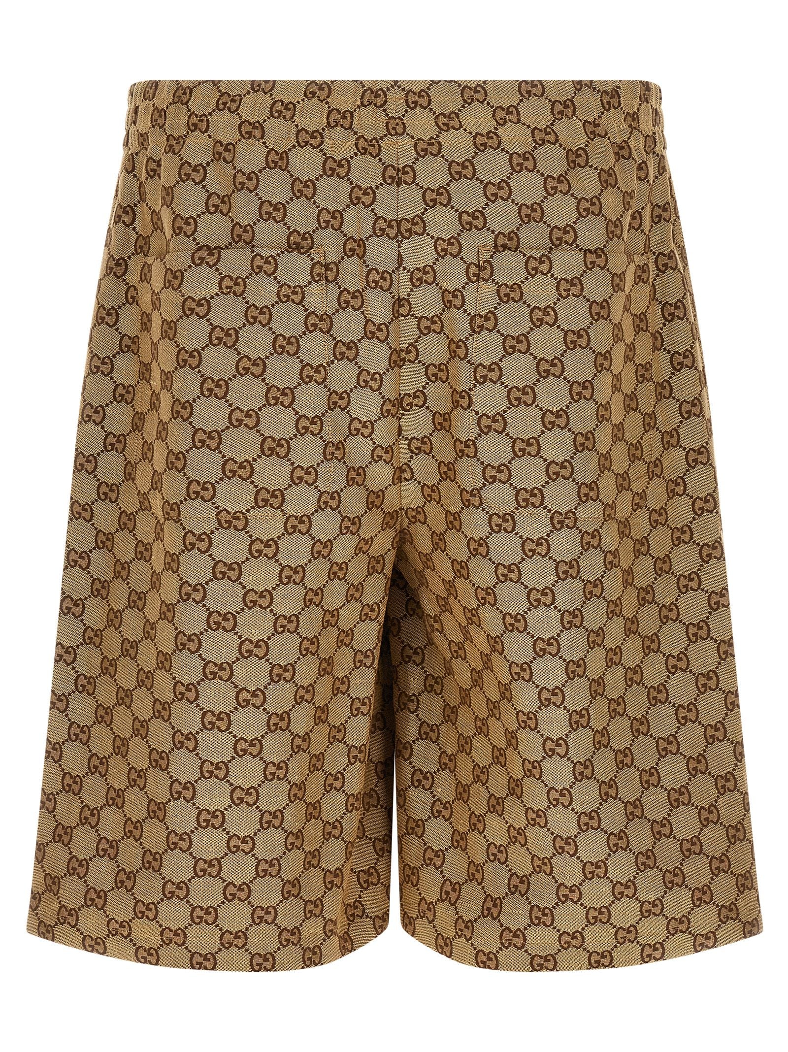 Beige Linen Bermuda Shorts