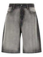 Diesel Gray Cotton Bermuda Shorts