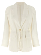 Brunello Cucinelli Beige Silk Blazer