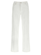 7 For All Mankind White Cotton Straight-Leg Jeans