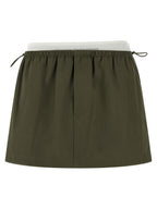 Bicolor Cotton Long Skirt