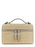 Beige Cowhide Shoulder Bag