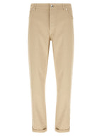 Brunello Cucinelli Beige Cotton Tapered Jeans