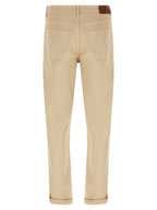 Brunello Cucinelli Beige Cotton Tapered Jeans