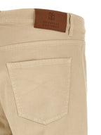Brunello Cucinelli Beige Cotton Tapered Jeans